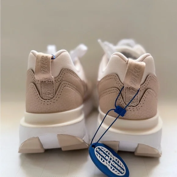 Nike Women's Beige and Pink Air-Cushioned Sneakers - Picture 3 of 6